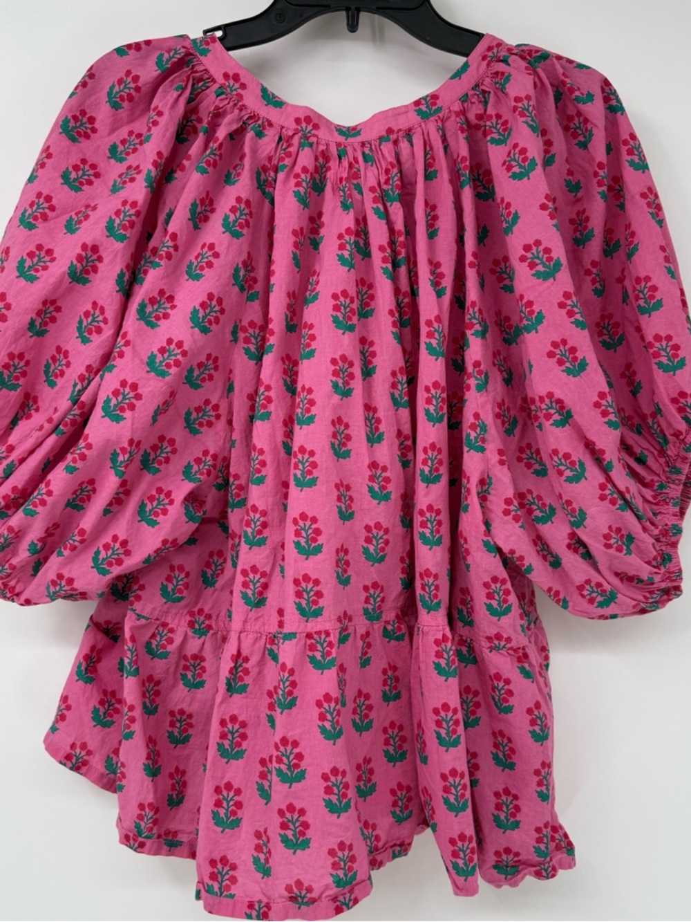 Printfresh Pink Floral Peasant Blouse - Picture 8 of 16